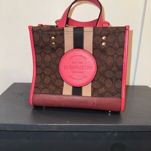 Coach Brown and Pink Tote Bag
